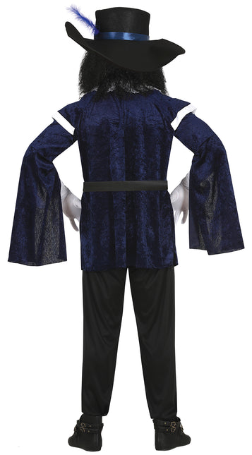Costume da moschettiere uomo blu