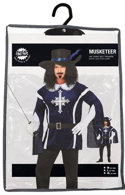 Costume da moschettiere uomo blu