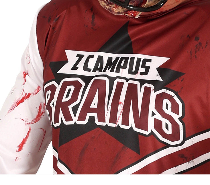 Costume di Halloween da zombie rugbista uomo
