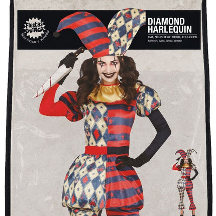 Costume di Halloween da Arlecchino Donna horror
