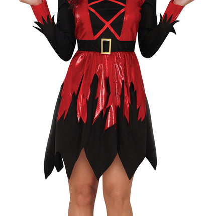 Vestito di Halloween Nero Rosso Donna Diavolo
