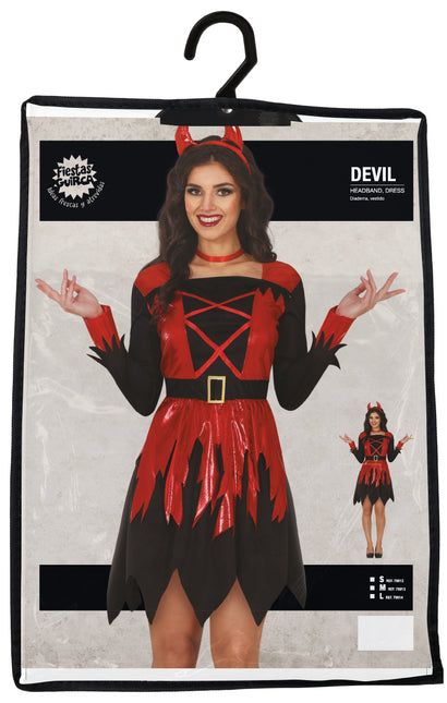 Vestito di Halloween Nero Rosso Donna Diavolo