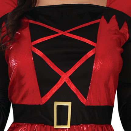 Vestito di Halloween Nero Rosso Donna Diavolo