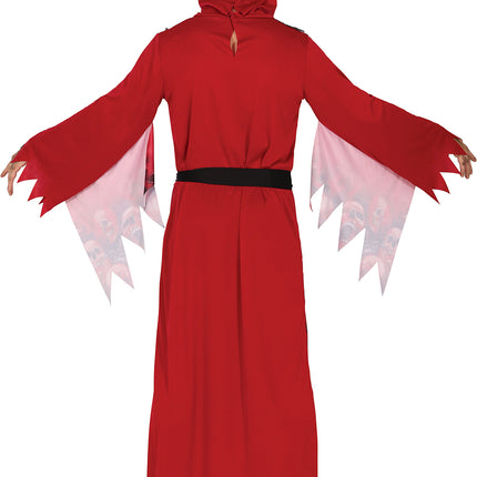 Costume di Halloween da mietitore rosso per uomo