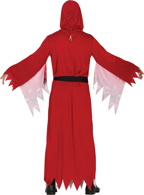 Costume di Halloween da mietitore rosso per uomo