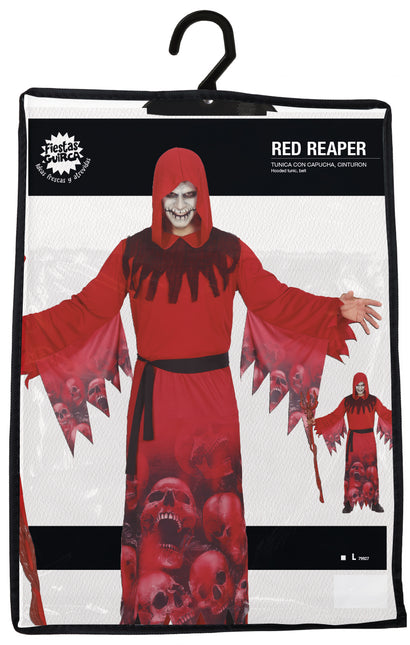 Costume di Halloween da mietitore rosso per uomo