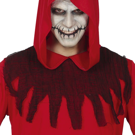 Costume di Halloween da mietitore rosso per uomo