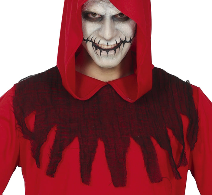 Costume di Halloween da mietitore rosso per uomo