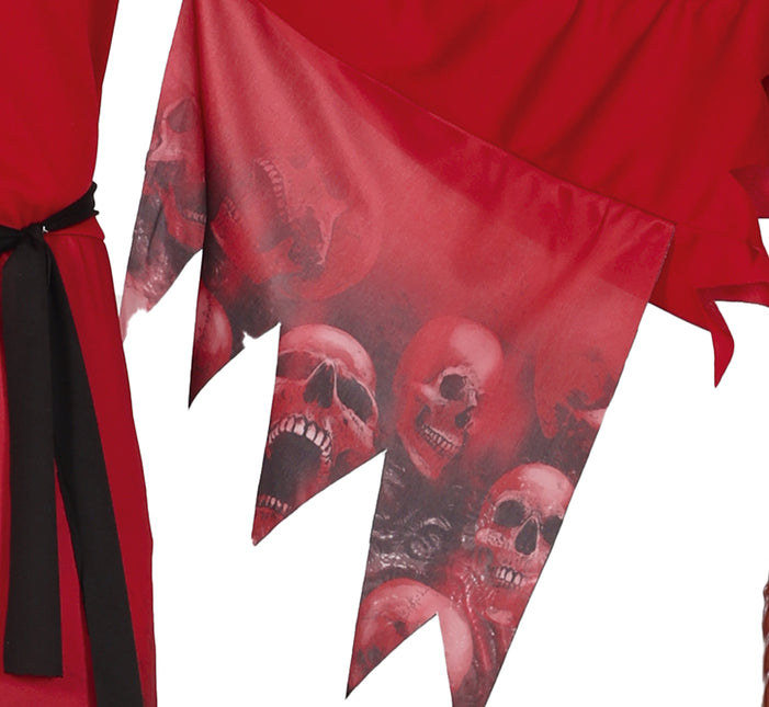 Costume di Halloween da mietitore rosso per uomo