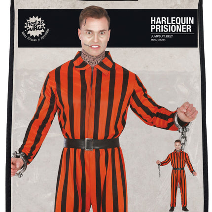 Tuta di Halloween da uomo Arlecchino Prigioniero