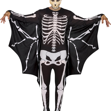 Costume di Halloween da uomo con scheletro di pipistrello