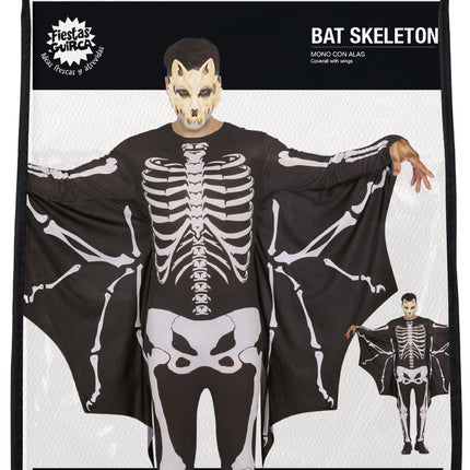 Costume di Halloween da uomo con scheletro di pipistrello