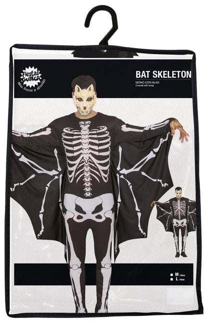 Costume di Halloween da uomo con scheletro di pipistrello