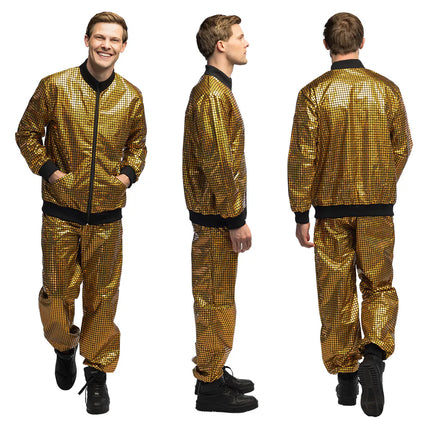 Tuta da ginnastica Disco Diamond Dude oro