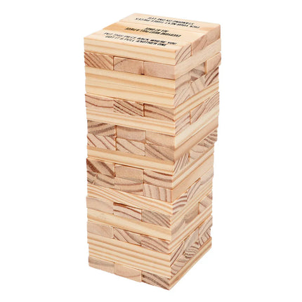 Set per gioco alcolico "Drinking Tower" (4 bicchierini da shot, 54 blocchetti di legno)