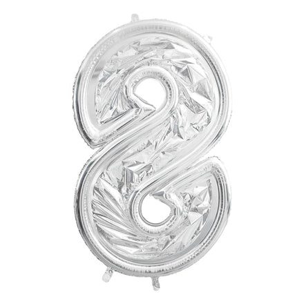 8 Jaar Ballon Frame Zilver 1,26m - Partywinkel - 5904555037540