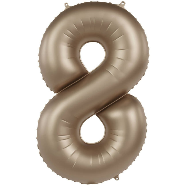 8 Jaar Cijfer Ballon Goud 86cm van Folat koop je bij Partywinkel