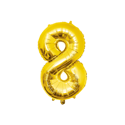8 Jaar Cijfer Ballon Goud Leeg 86cm - Partywinkel - 8716764236976
