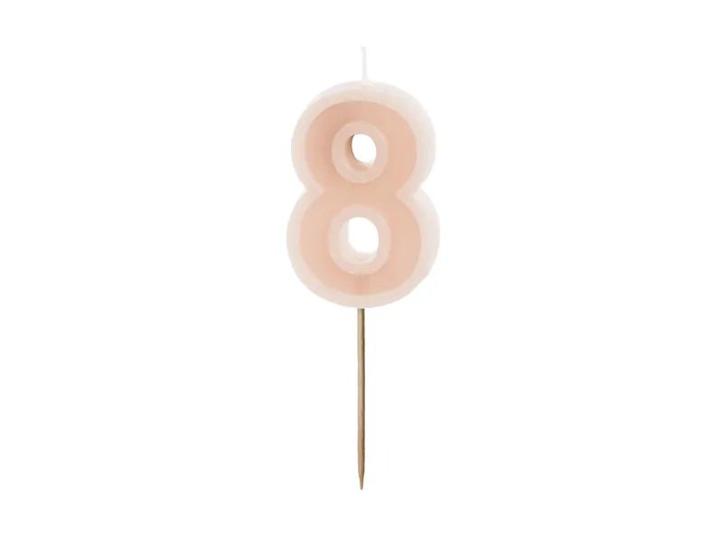 8 Jaar Kaars Nude 10cm van Partydeco koop je bij Partywinkel