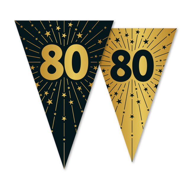 80 Jaar Slinger Goud Zwart 10m van WeFiesta koop je bij Partywinkel