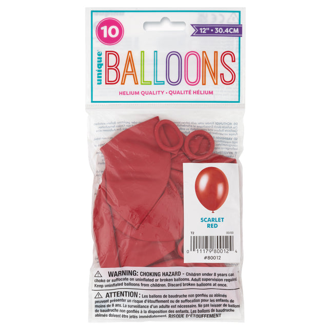 12" Palloncini in lattice Premium, 10ct - Rosso scarlatto