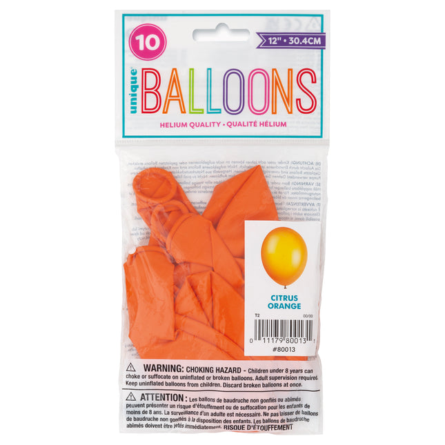 12" Palloncini in lattice Premium, 10ct - Arancio Citrus