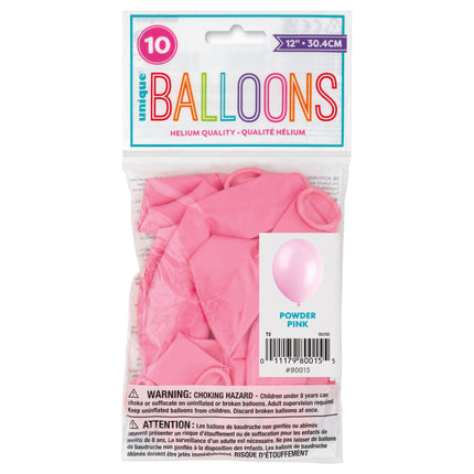 Palloncini rosa chiaro in lattice lucido 30cm 10pz