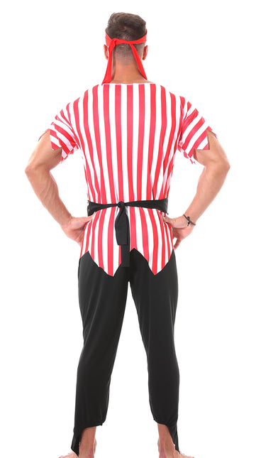 Costume da pirata rosso bianco uomo