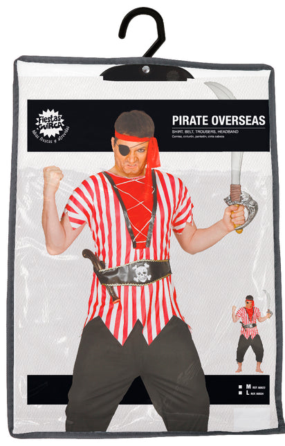 Costume da pirata rosso bianco uomo