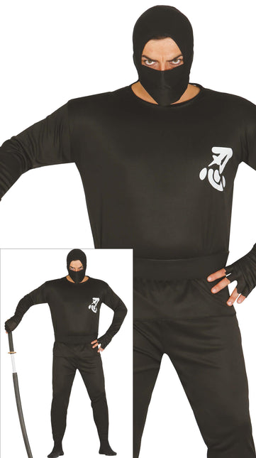 Costume Ninja Uomo Nero L