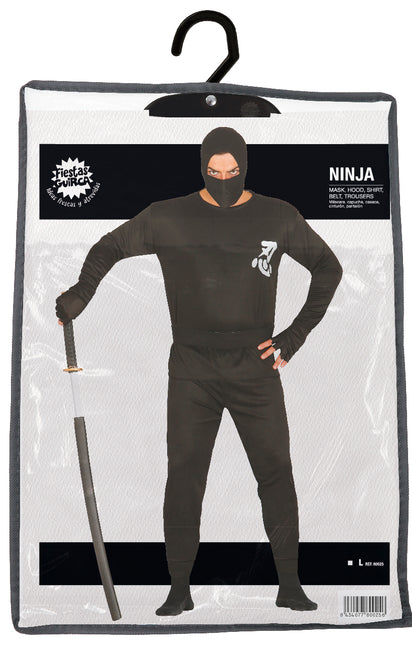 Costume Ninja Uomo Nero L