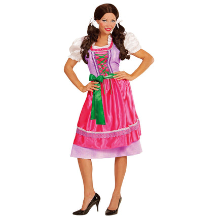 Abito Dirndl Verde Rosa Donna Oktoberfest