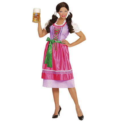 Abito Dirndl Verde Rosa Donna Oktoberfest