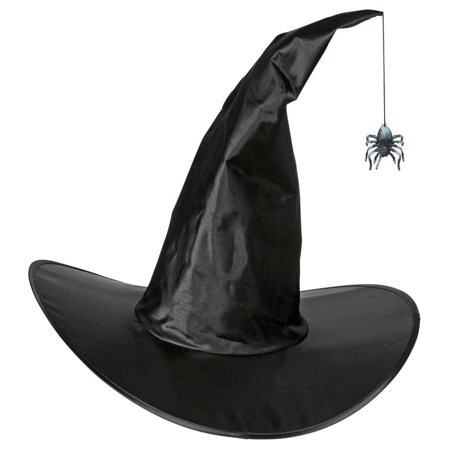 Cappello da strega nero con ragno