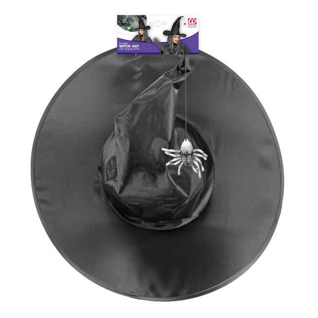 Cappello da strega nero con ragno