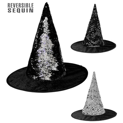 Cappello da strega nero argento
