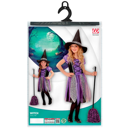 Costume da strega Nero Viola Ragazza