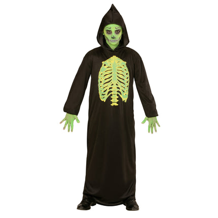 Costume di Halloween Nero Verde Bambino Mietitore Magro