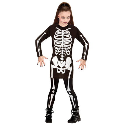 Tuta di Halloween Ragazza Scheletro