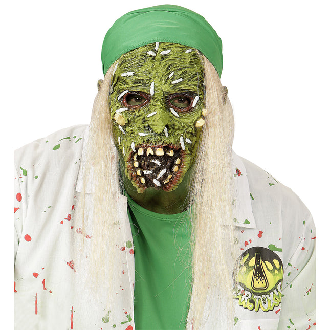 MASCHERA PER BAMBINI ZOMBIE VELENOSO CON CAPELLI