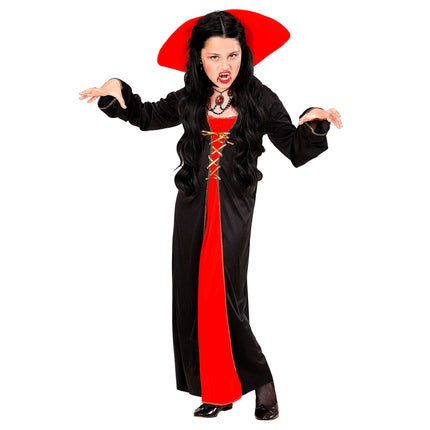 Vestito Halloween Rosso Nero Ragazza Vampiro 2 pezzi