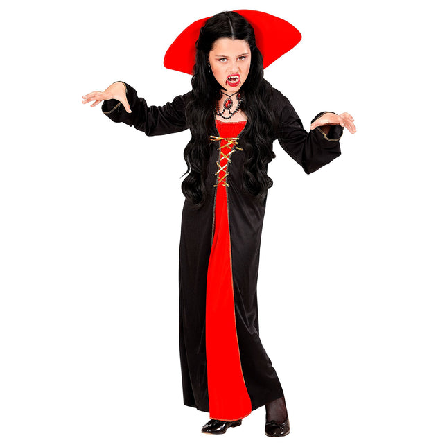 Vestito Halloween Rosso Nero Ragazza Vampiro 2 pezzi