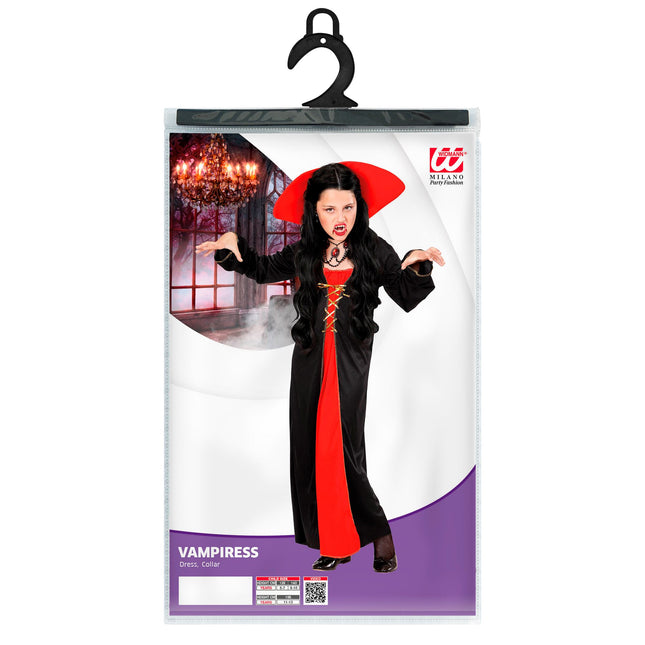 Vestito Halloween Rosso Nero Ragazza Vampiro 2 pezzi