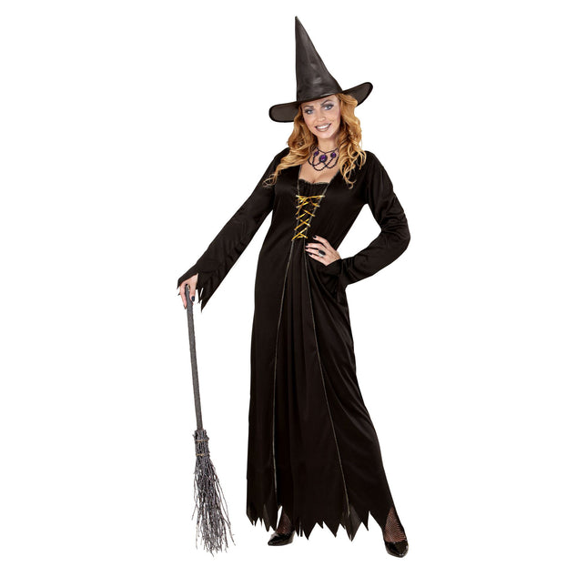 Abito Halloween Nero Donna Strega 2 pezzi
