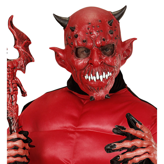 Maschera di Halloween Diavolo con corno
