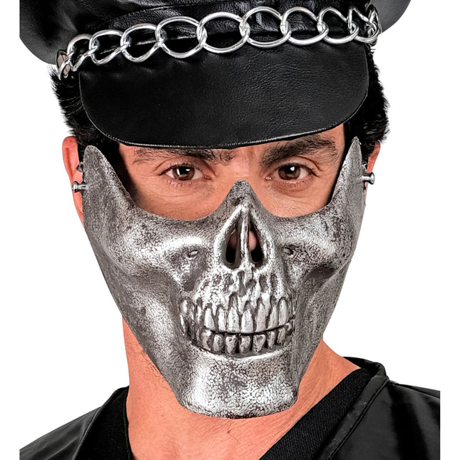 Boccaglio di Halloween Teschio d'argento