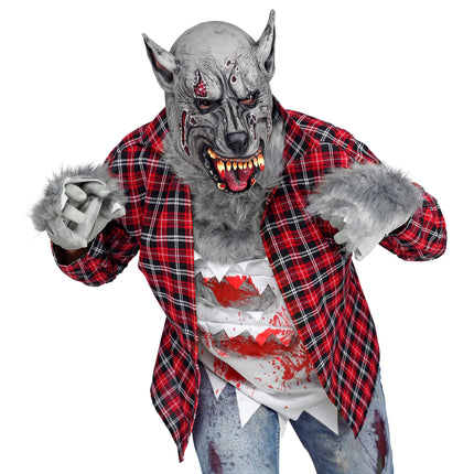 Maschera Halloween Grigio Lupo Mannaro Horror