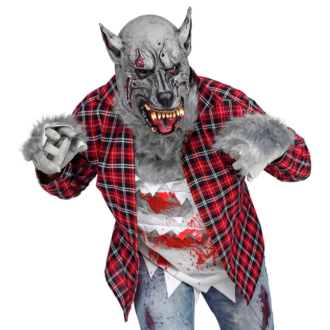 Maschera Halloween Grigio Lupo Mannaro Horror