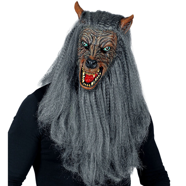 Maschera di Halloween da lupo mannaro con vello