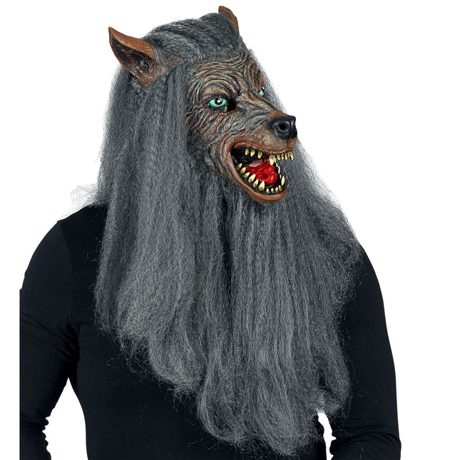 Maschera di Halloween da lupo mannaro con vello